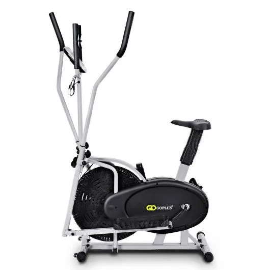 2-in-1 Elliptical Dual Cross Trainer Machine Fan Bike