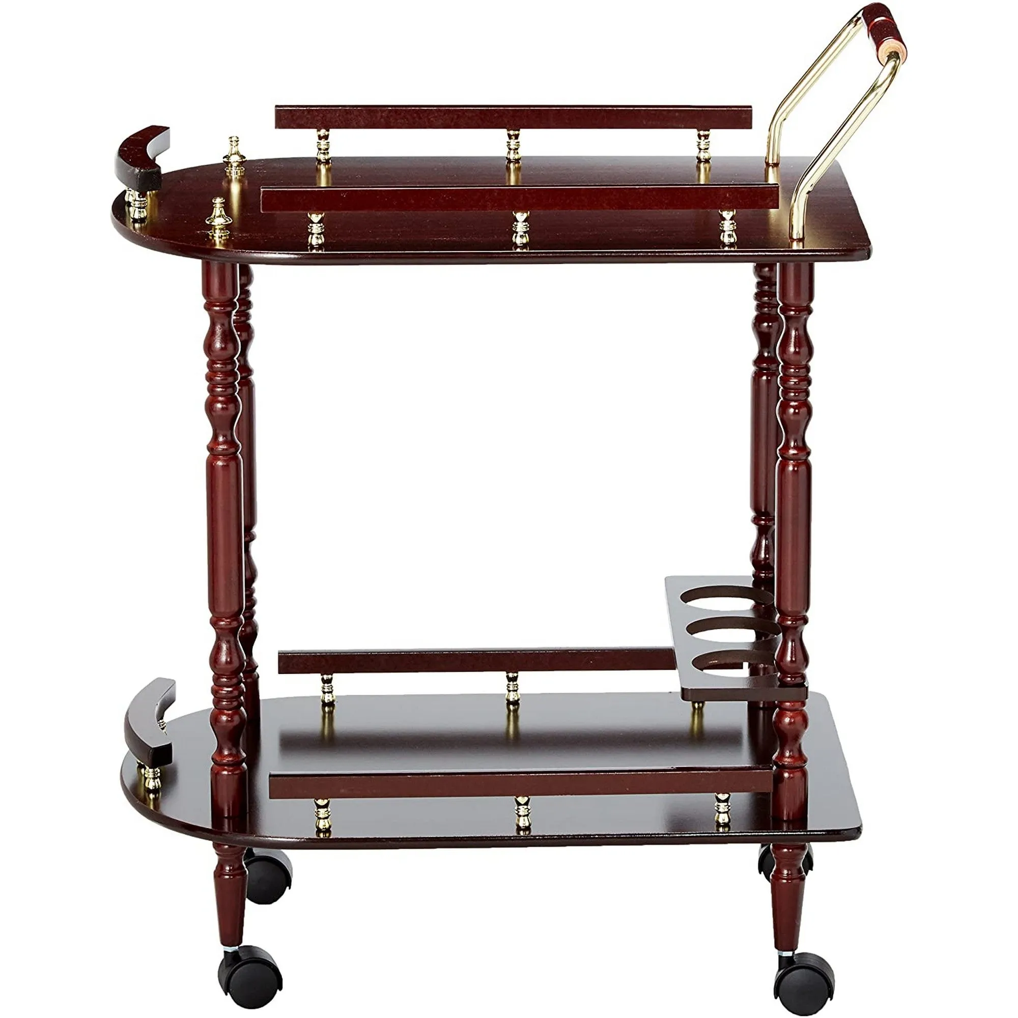 2-Tier Serving Cart, Brown By Benzara