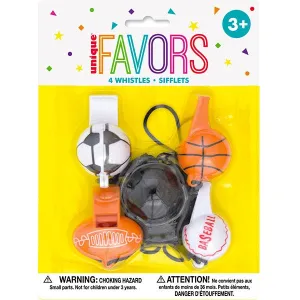 4pk Plastic Sport Whistles