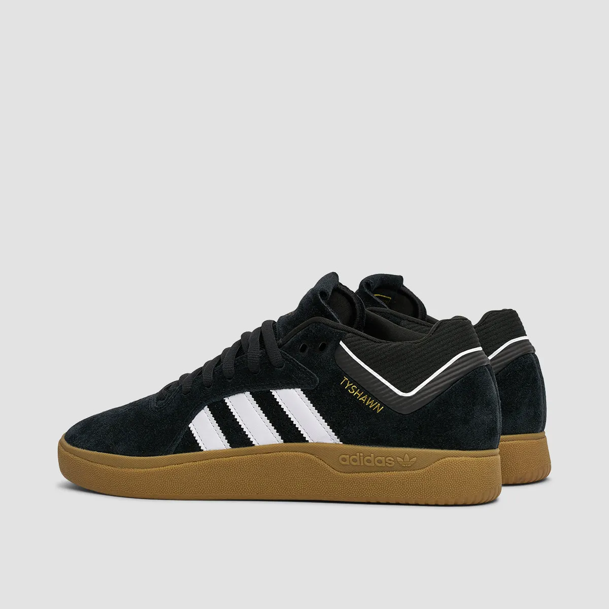 adidas Tyshawn Shoes - Core Black/Footwear White/Gold Metallic