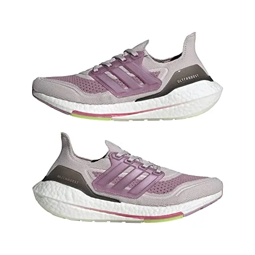 adidas Women's Ultraboost 21 Running Shoe, Ice Purple/White/Rose Tone, 8.5