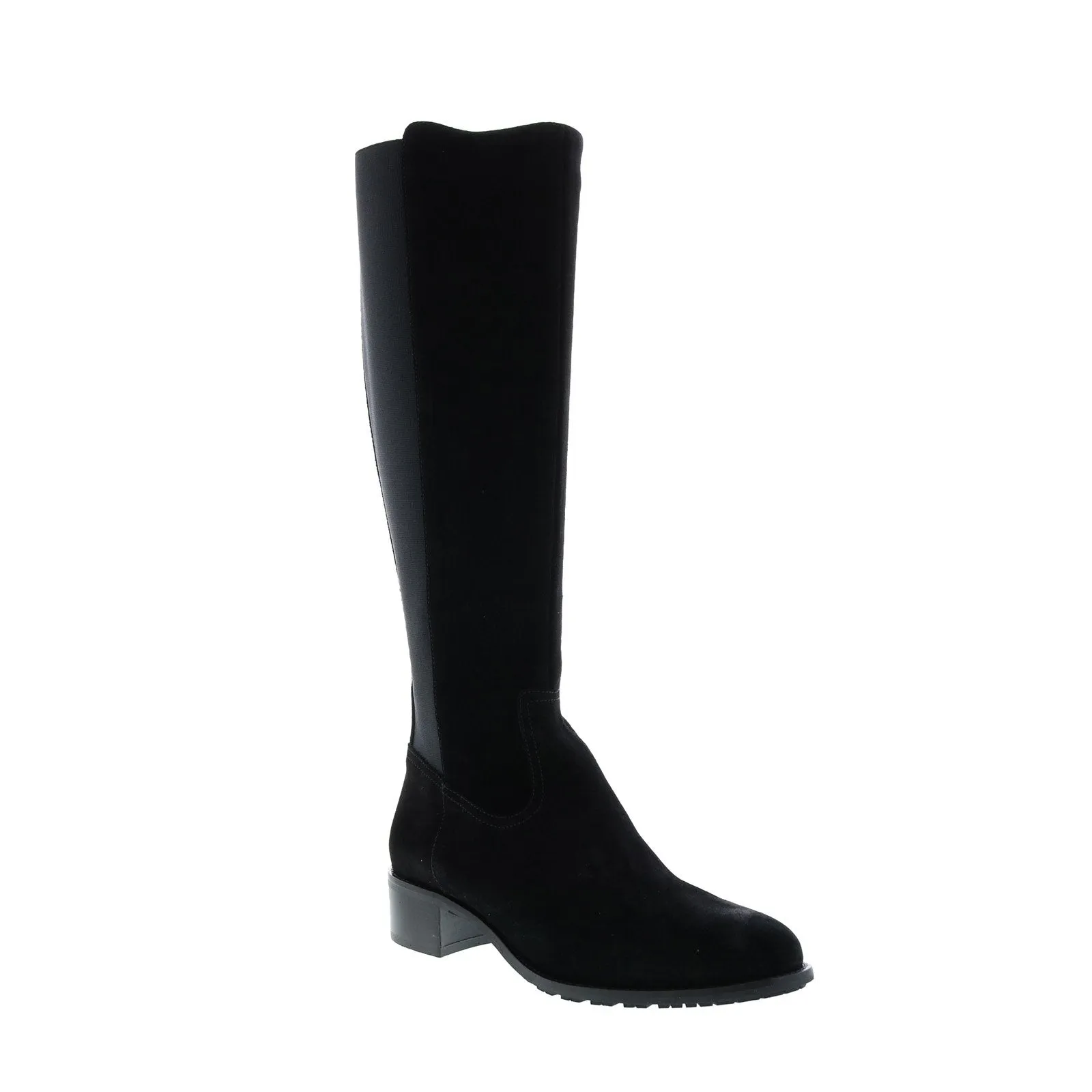 Aquatalia Olidia Suede Elastic 34L3867-BLK Womens Black Suede Zipper Knee High Boots