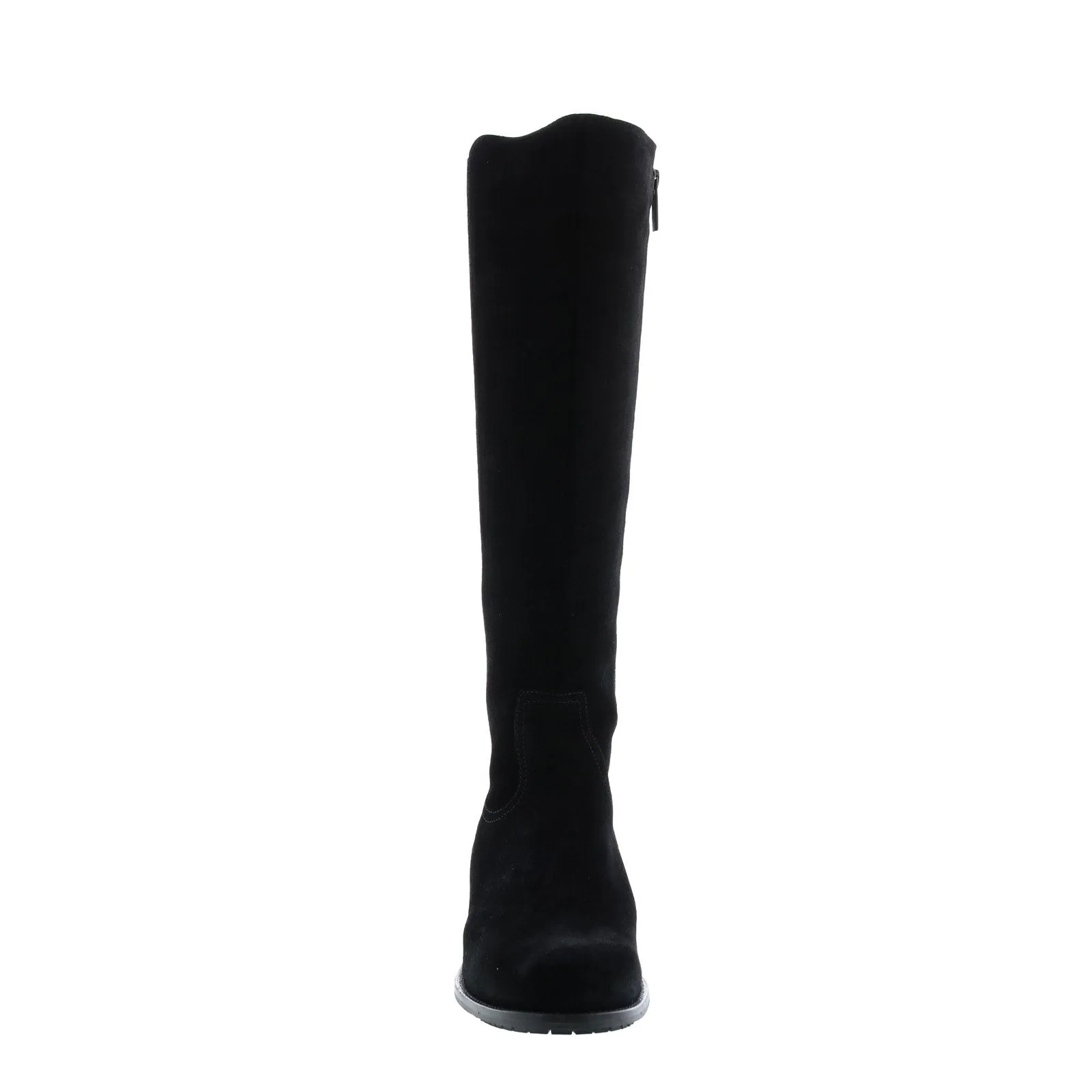 Aquatalia Olidia Suede Elastic 34L3867-BLK Womens Black Suede Zipper Knee High Boots