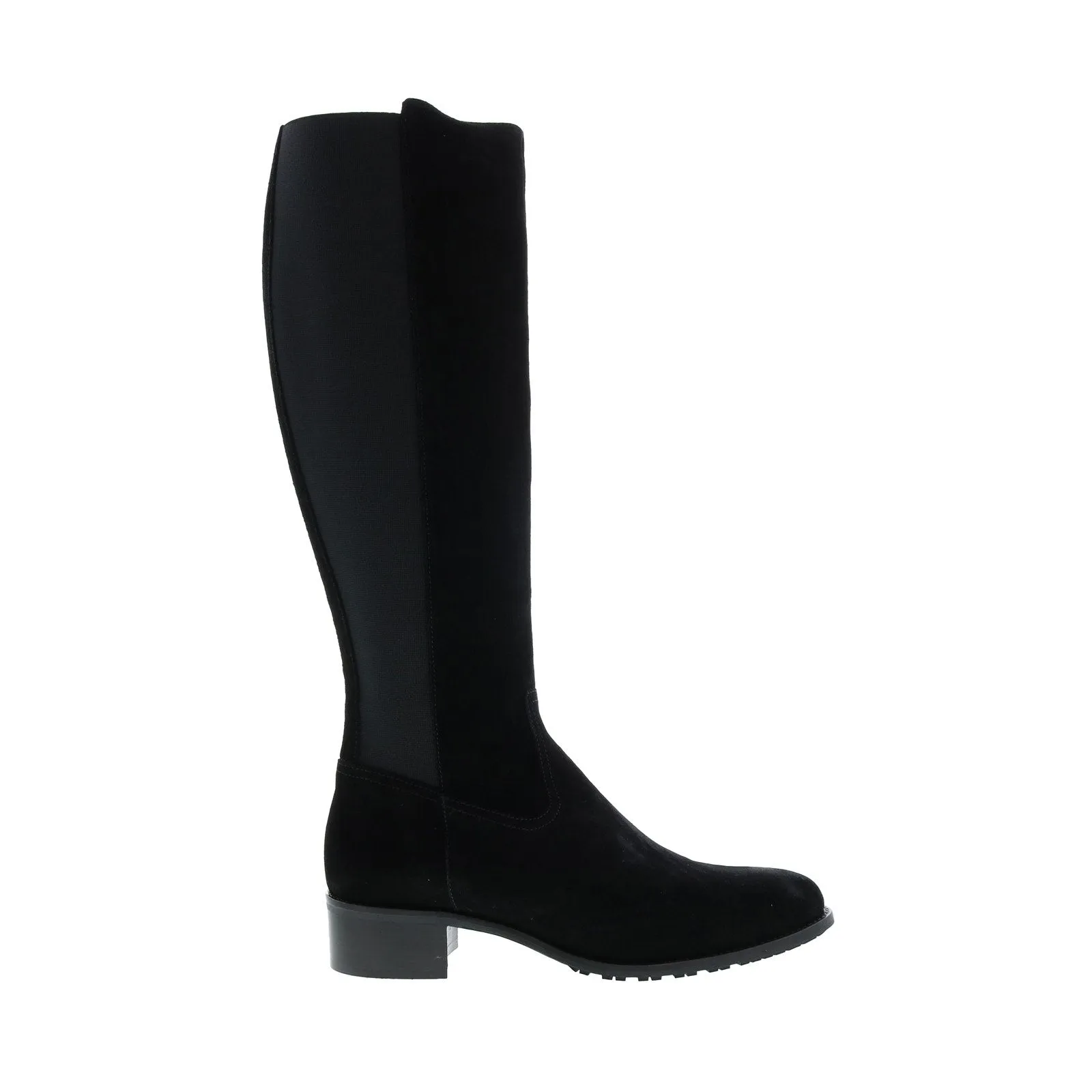 Aquatalia Olidia Suede Elastic 34L3867-BLK Womens Black Suede Zipper Knee High Boots