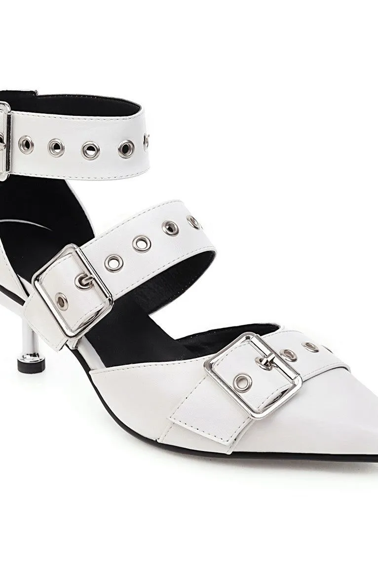 Belt Buckle Pointed Rivet Shoes