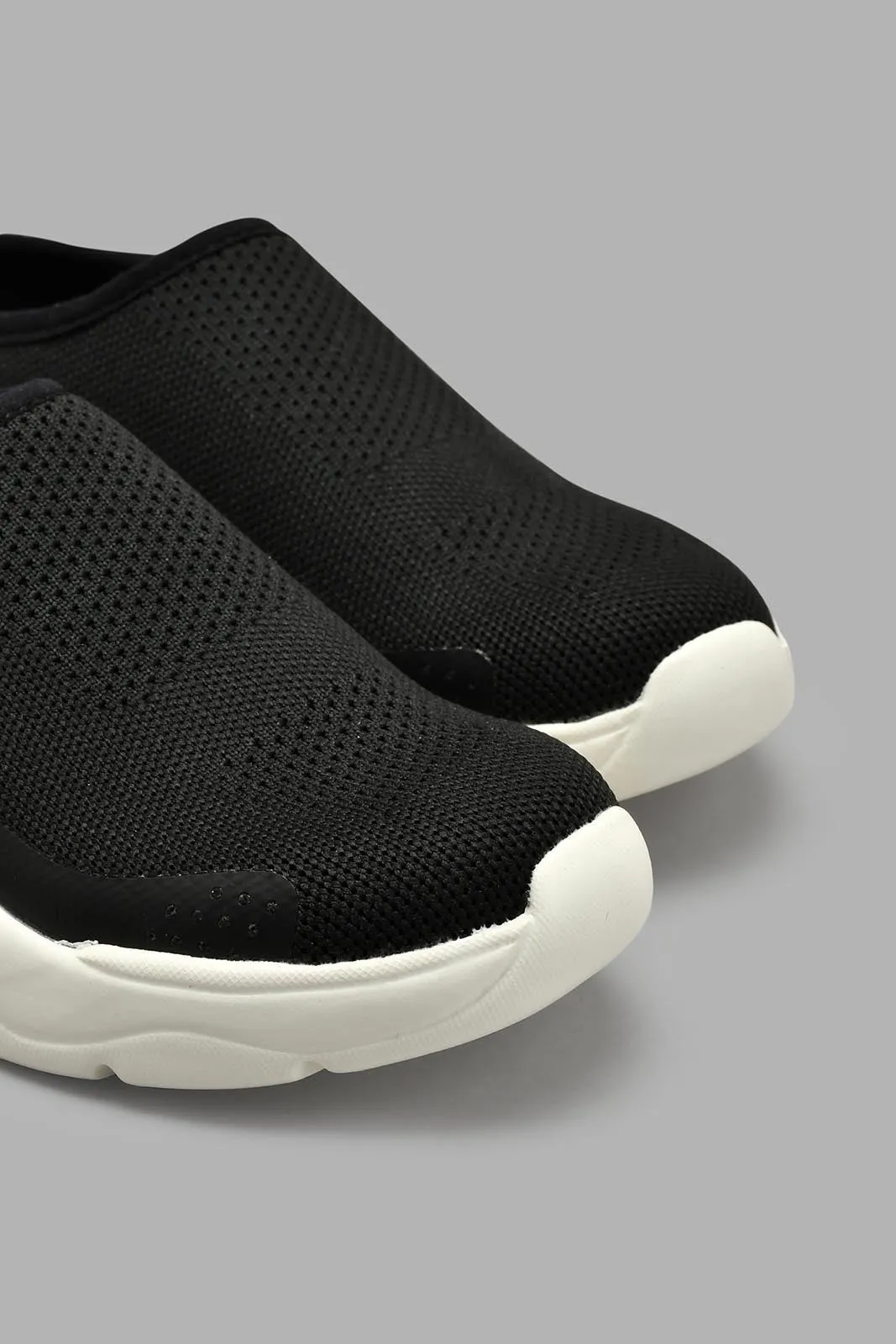 Black Knitted Mule Trainer