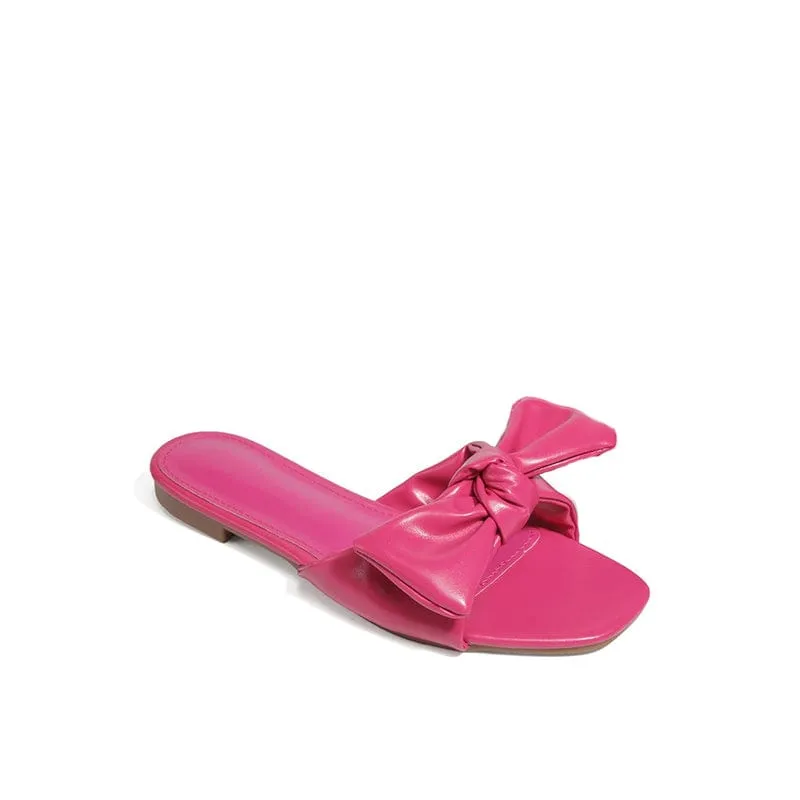 Bow Decor Slide Sandals