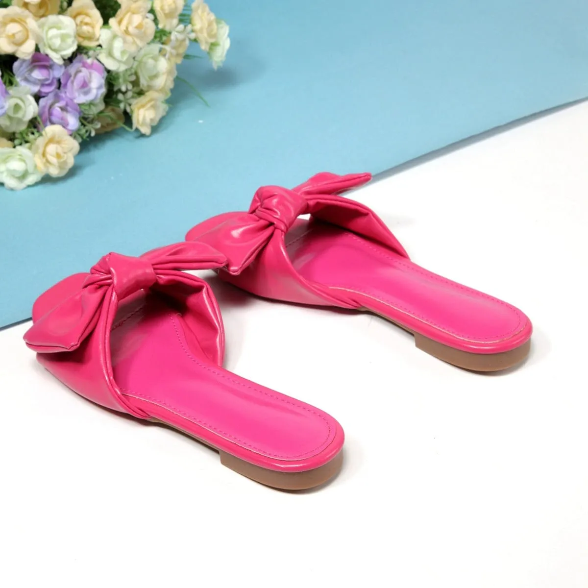 Bow Decor Slide Sandals