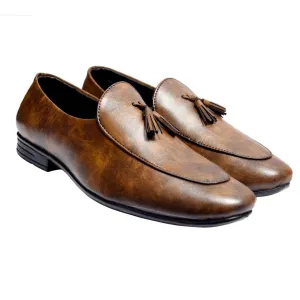 Brown Synthetic Leather Loafer Shoe For Men