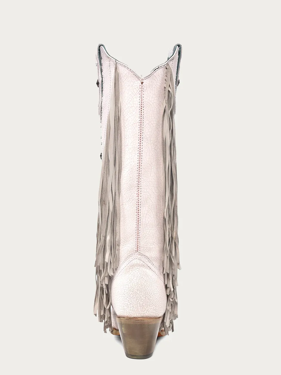 C4084 - PINK STARRED AND FRINGED WHITE BOOTS