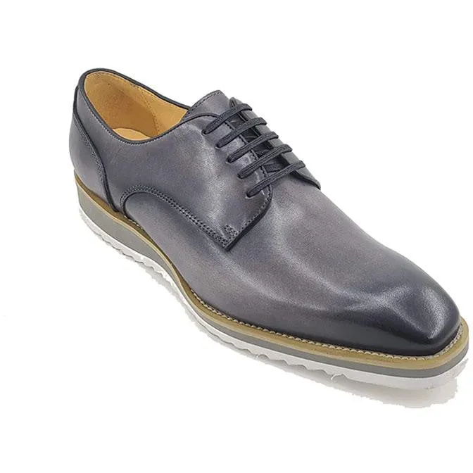 Carrucci Gray Leather Casual Sneaker Shoes