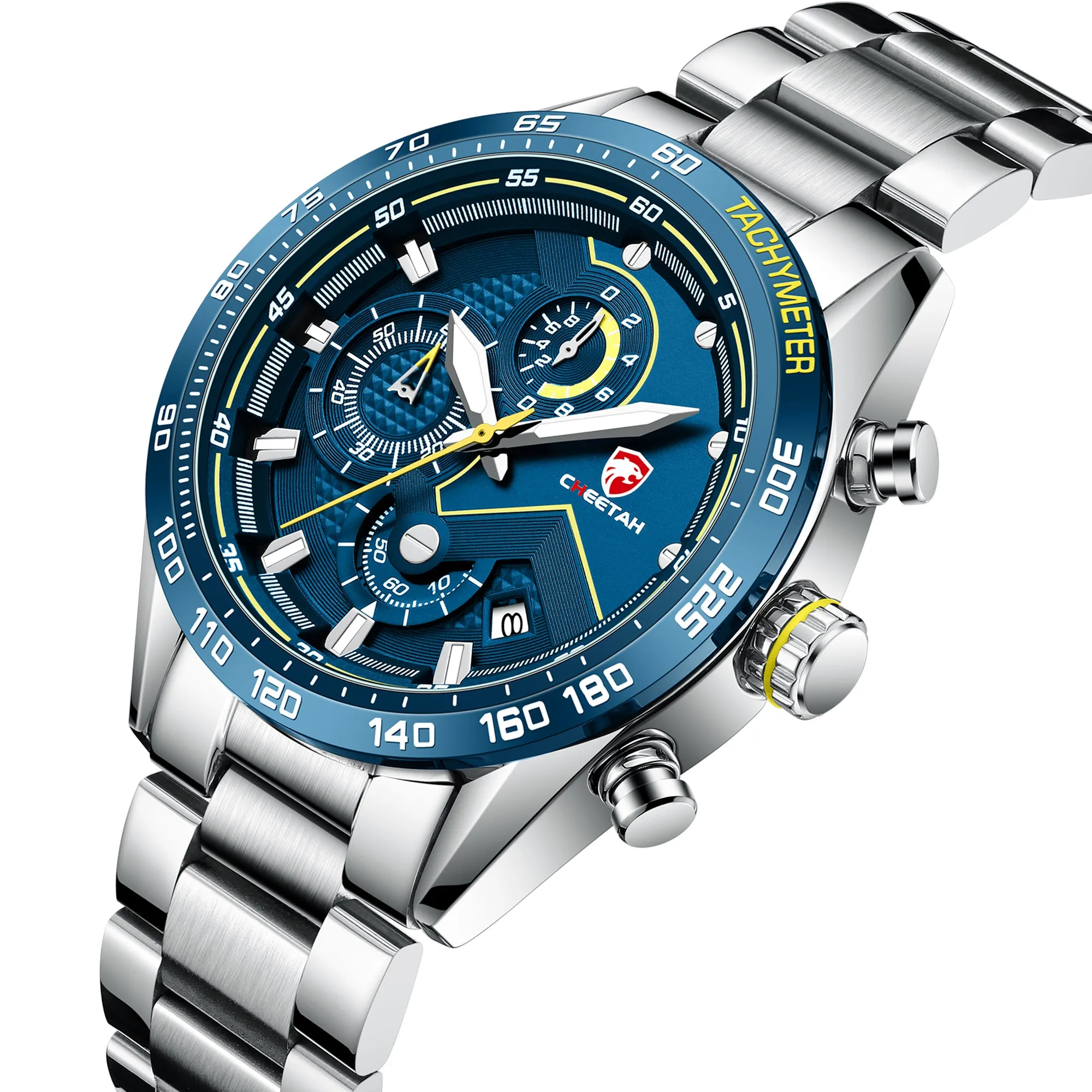 CHEETAH CH1614 CREST - Men's Sophisticated Watch - Silver Blue