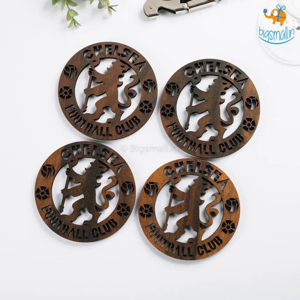 Chelsea Laser Cut Wooden Coasters - Set of 4