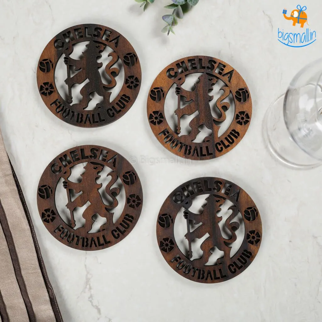 Chelsea Laser Cut Wooden Coasters - Set of 4