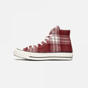 Converse | CHUCK TAYLOR 70 ELEVATED PLAID HI DARK BURGUNDY