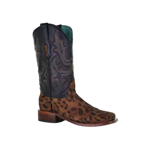 Corral Women's Overlay Studs Square Toe Turquoise Brown Boots