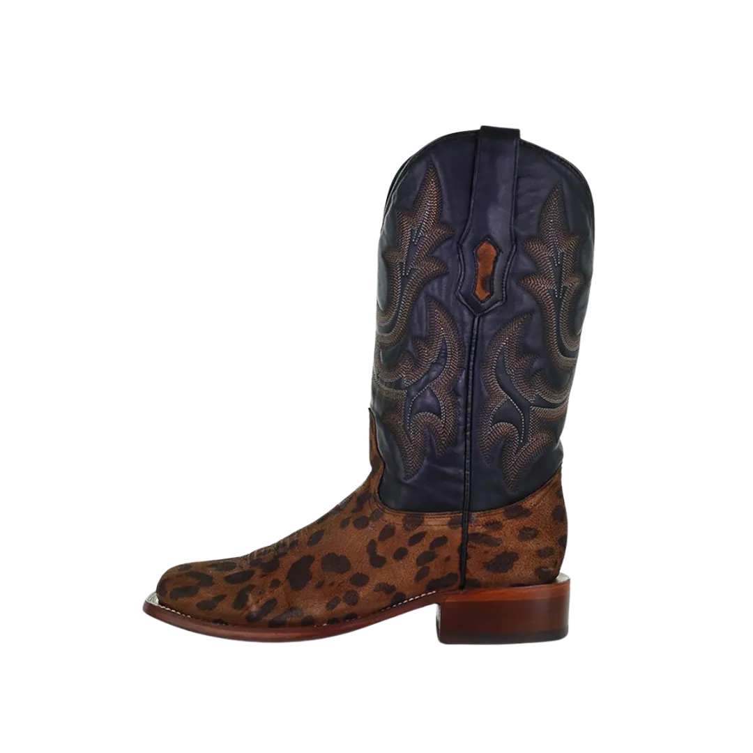 Corral Women's Overlay Studs Square Toe Turquoise Brown Boots