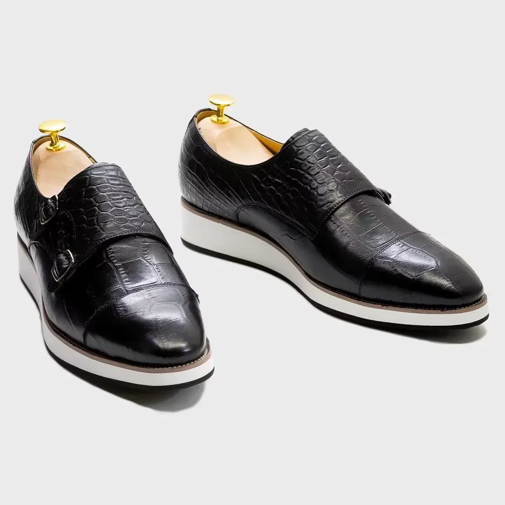 CrocoLuxe Exquisite Crocodile Texture Monkstraps