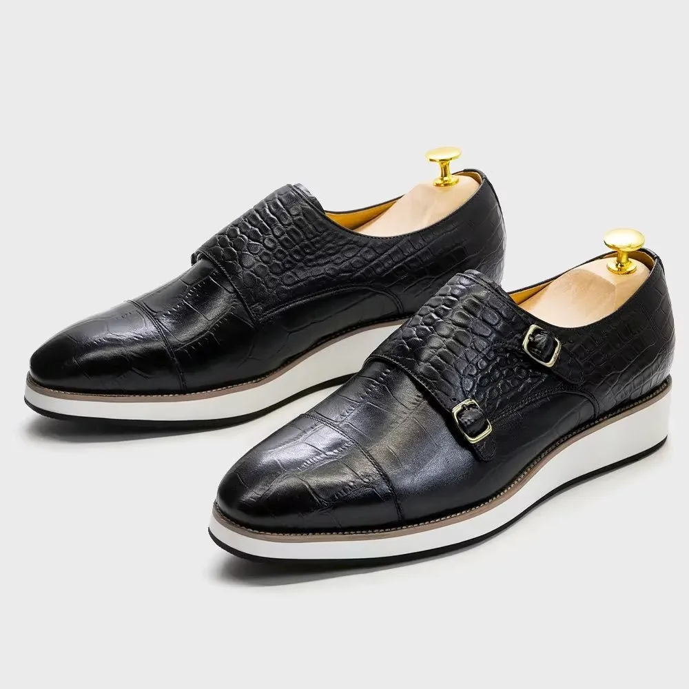 CrocoLuxe Exquisite Crocodile Texture Monkstraps