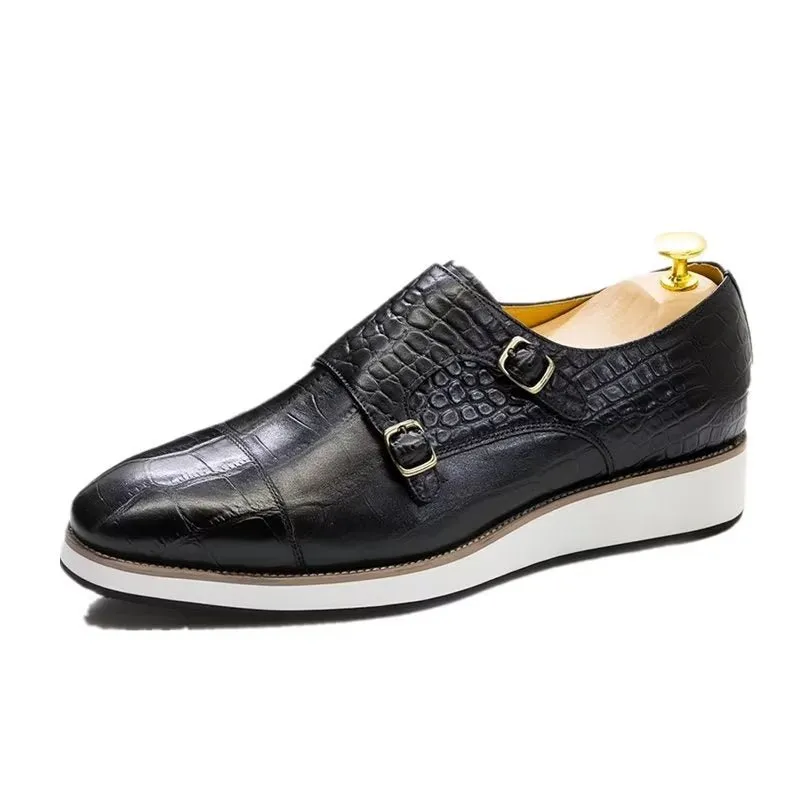 CrocoLuxe Exquisite Crocodile Texture Monkstraps