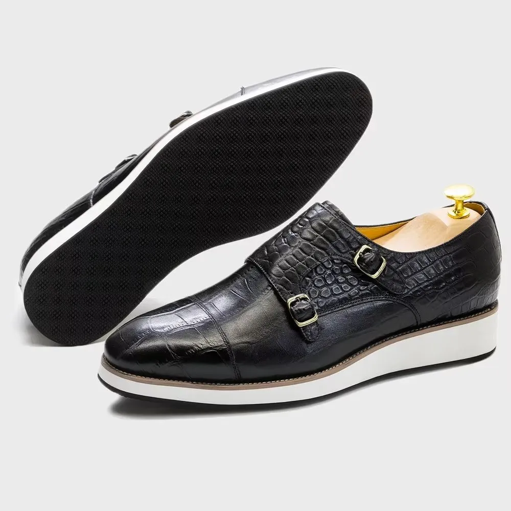 CrocoLuxe Exquisite Crocodile Texture Monkstraps