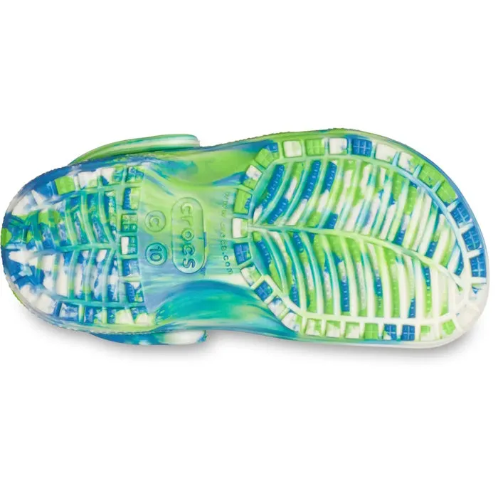 Crocs Kids Toddlers - Glow Marbled Classic Clog K Prep Blue Multi