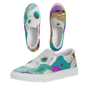 Custom Canvas Slip-On Sneakers- "Artz" Keds. Kicks for Girls. WickedYo