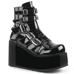 Demonia CONCORD-57 | Black Patent Leather Ankle Boots