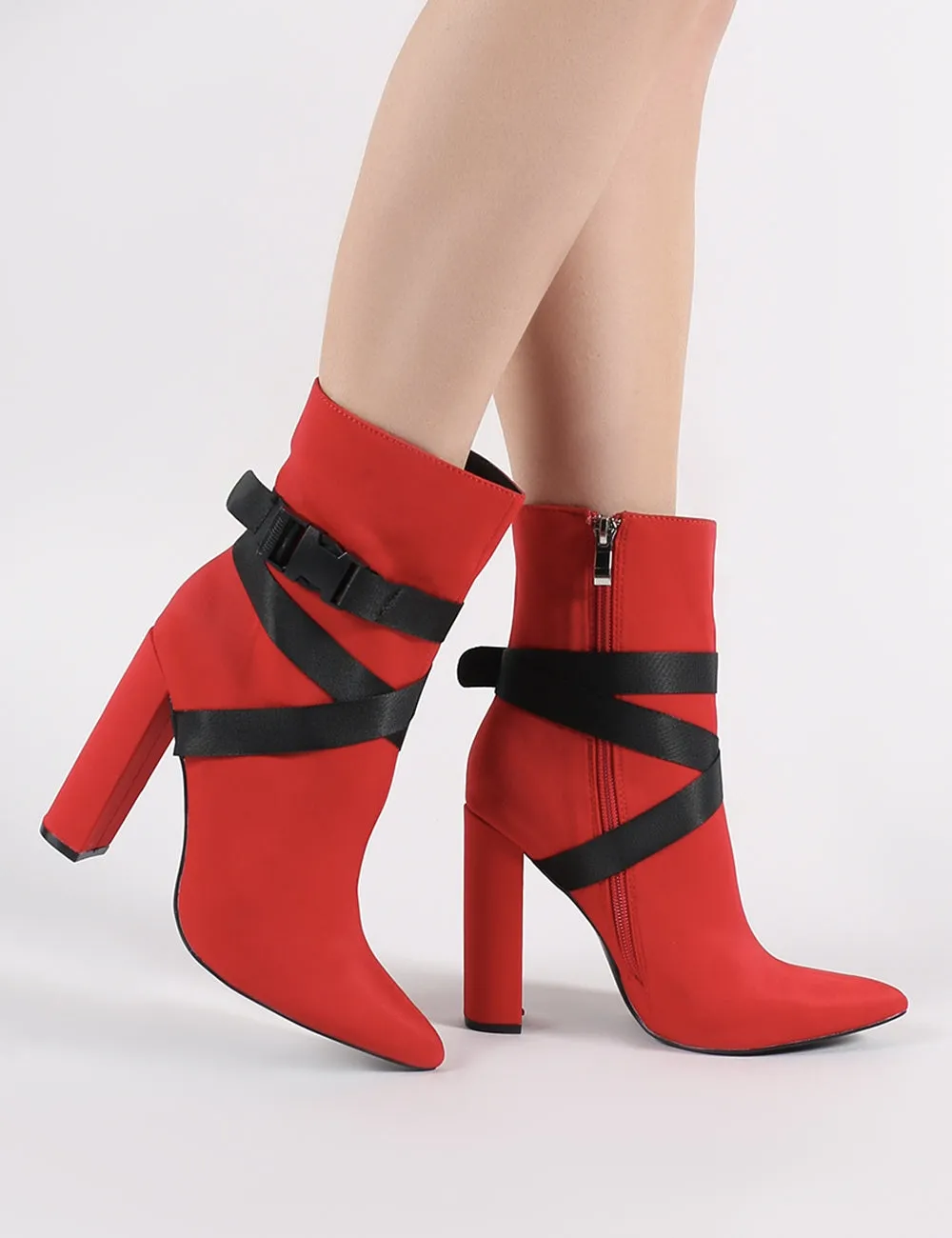 Drift Sports Luxe Ankle Boots in Red