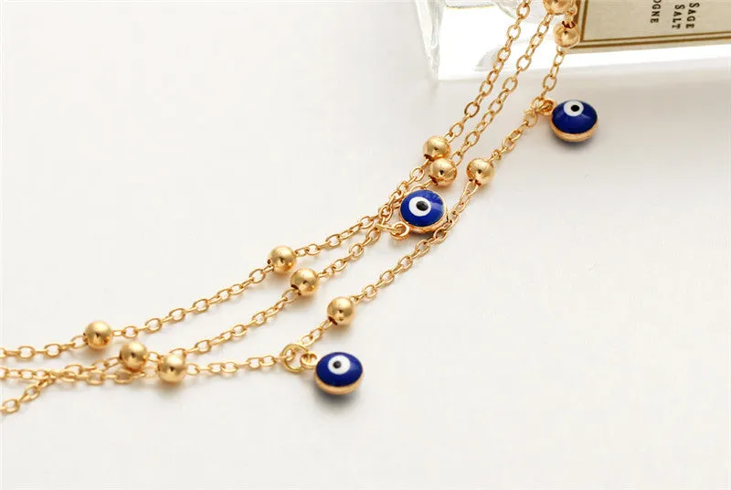 Eye Pendant Footwear Jewelry Bead Chain Anklet