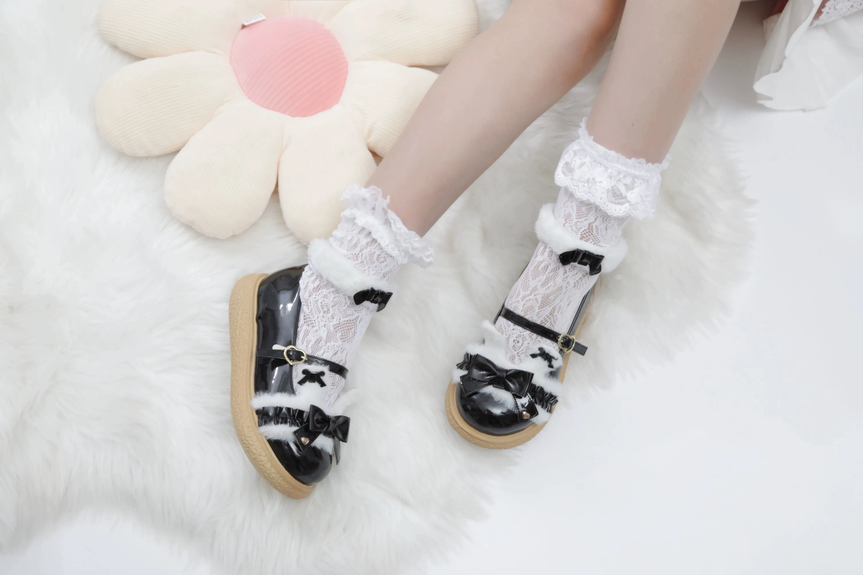 Fairy Godmother~Winter Girly Lolita Shoes Lolita Ankle Strap Shoes