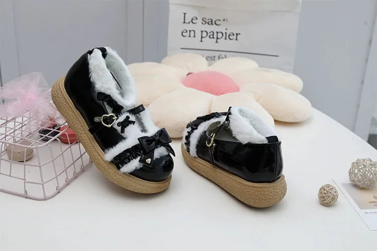 Fairy Godmother~Winter Girly Lolita Shoes Lolita Ankle Strap Shoes