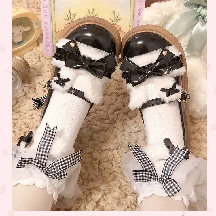 Fairy Godmother~Winter Girly Lolita Shoes Lolita Ankle Strap Shoes