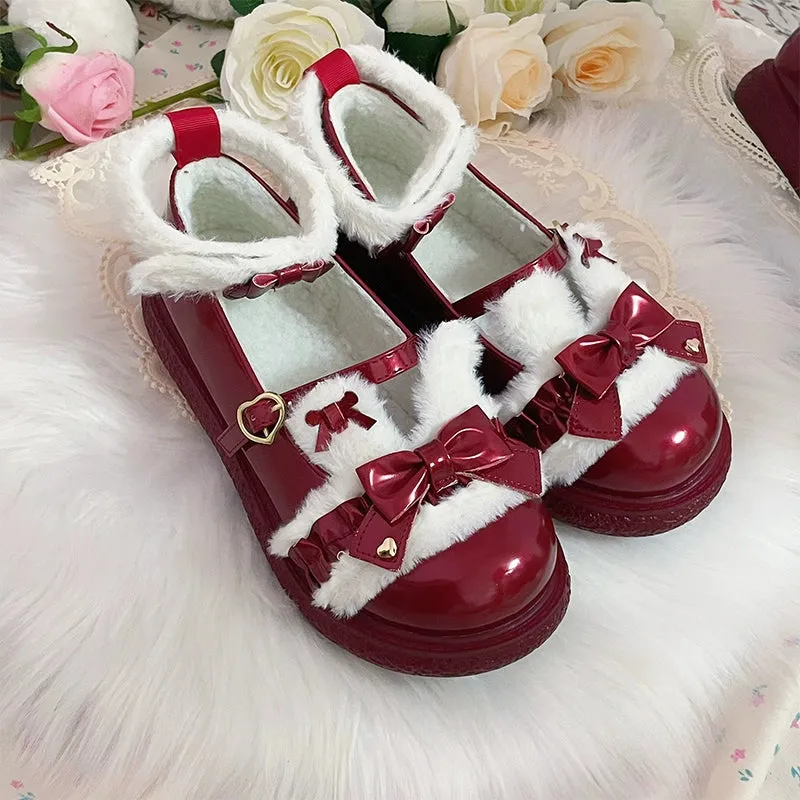 Fairy Godmother~Winter Girly Lolita Shoes Lolita Ankle Strap Shoes