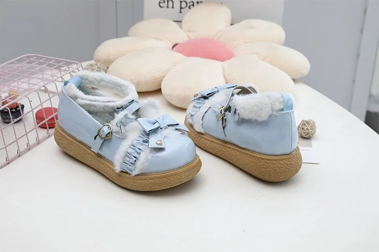 Fairy Godmother~Winter Girly Lolita Shoes Lolita Ankle Strap Shoes