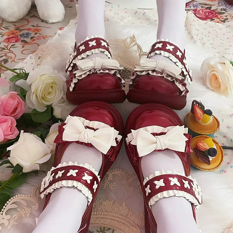 Fairy Godmother~Winter Girly Lolita Shoes Lolita Ankle Strap Shoes