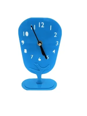 GNEXIN Acrylic Table Clock | Table Organizer Clock | Designer Frameless Acrylic Table Desk Clock | Clock Decor for Living Room, Office & Home (18 * 10CM) (Blue)