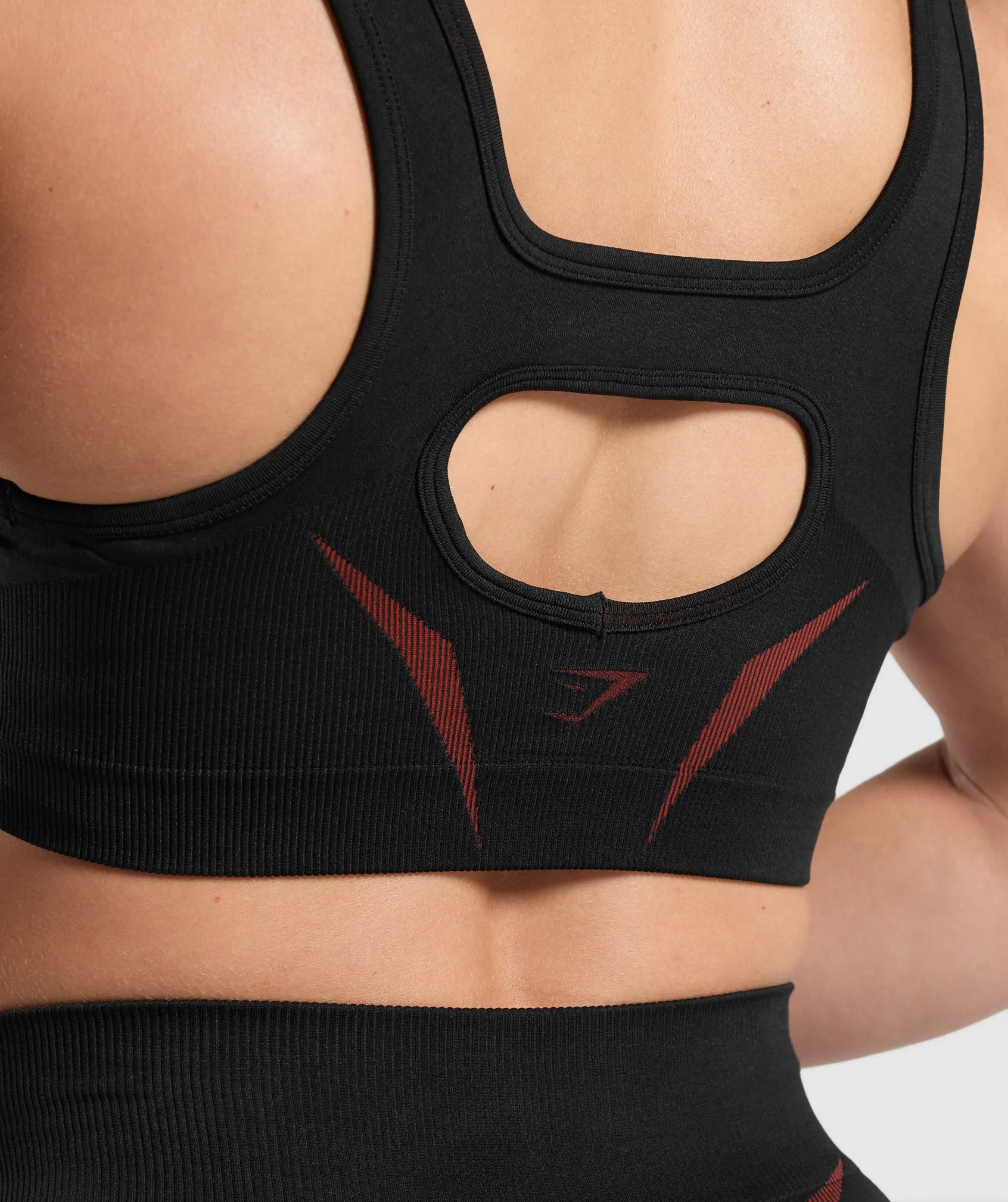 Gymshark Apex Lift Sports Bra - Black/Reps Red