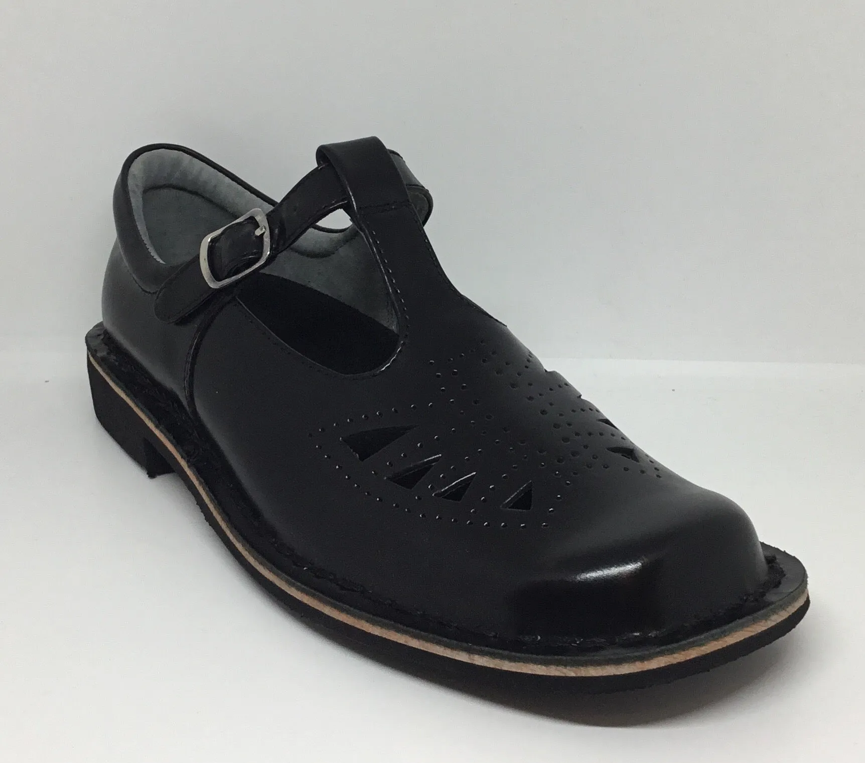 Harrison Indiana Tbar High Shine Leather School Shoe