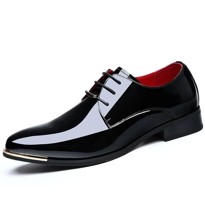 Hnzxzm Trending Italian Patent Leather Shoes Men Business Shoes Lace Up Oxfords Plus Size Male Wedding Party Shoes Men Leather