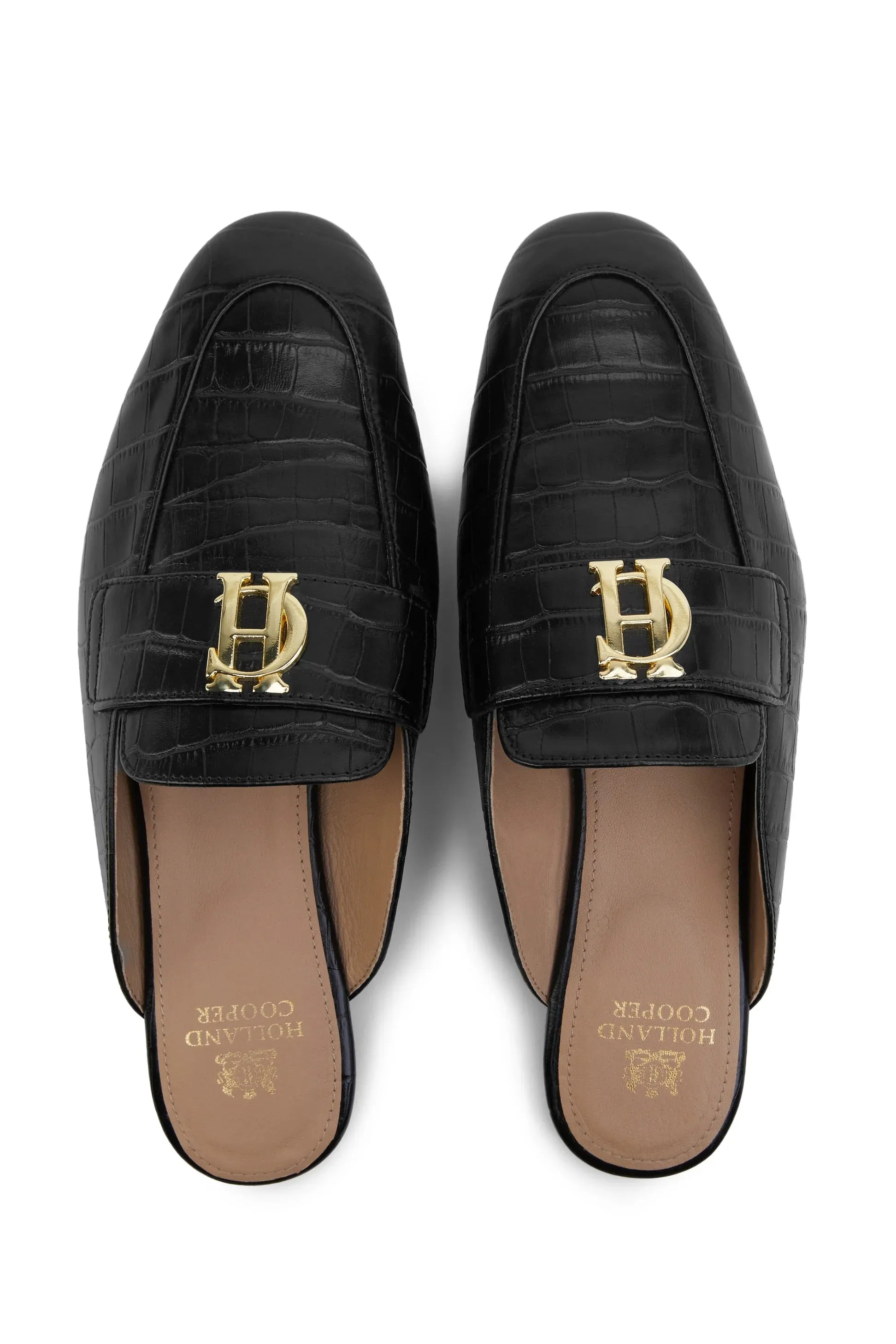 Holland Cooper Kingston Loafer in Black Croc