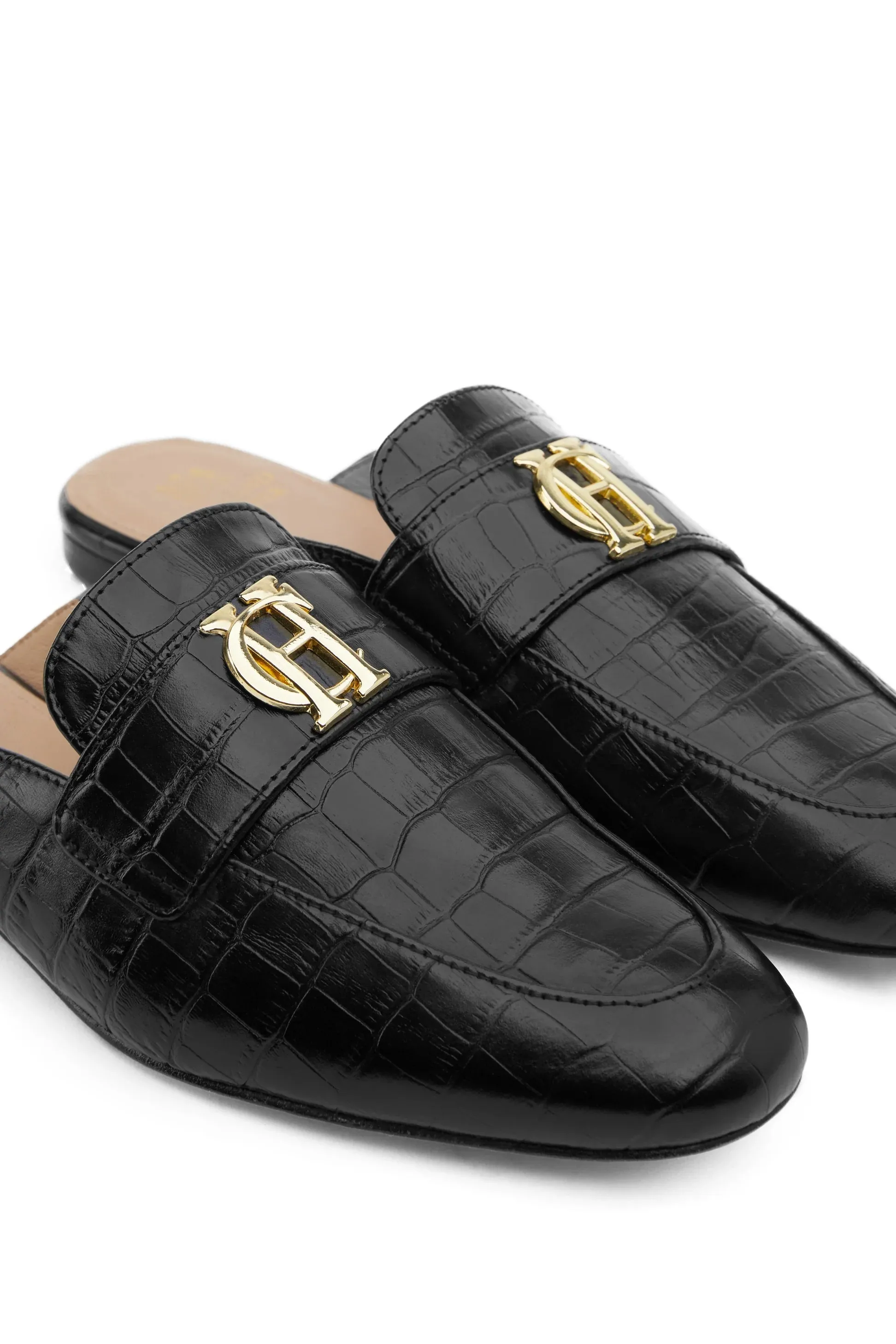 Holland Cooper Kingston Loafer in Black Croc