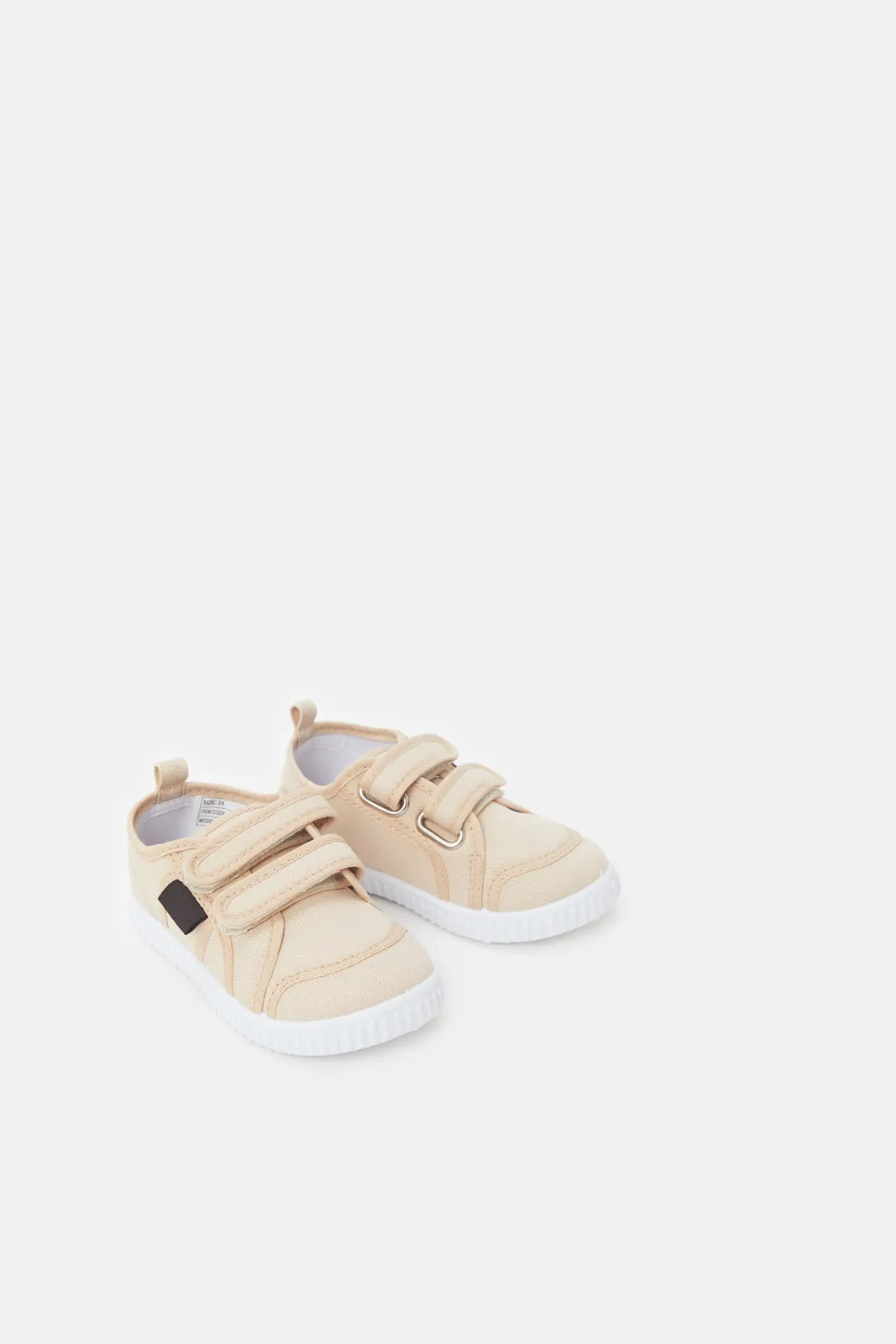 Infant Boys Beige Velcro Pumps