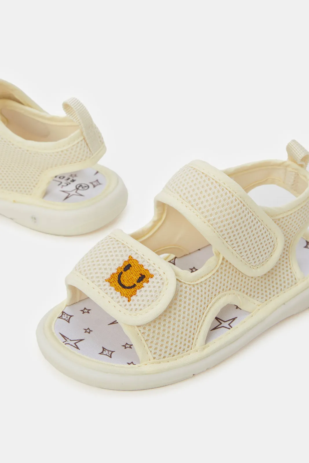 Infant  Boys Cream Patch Sandals