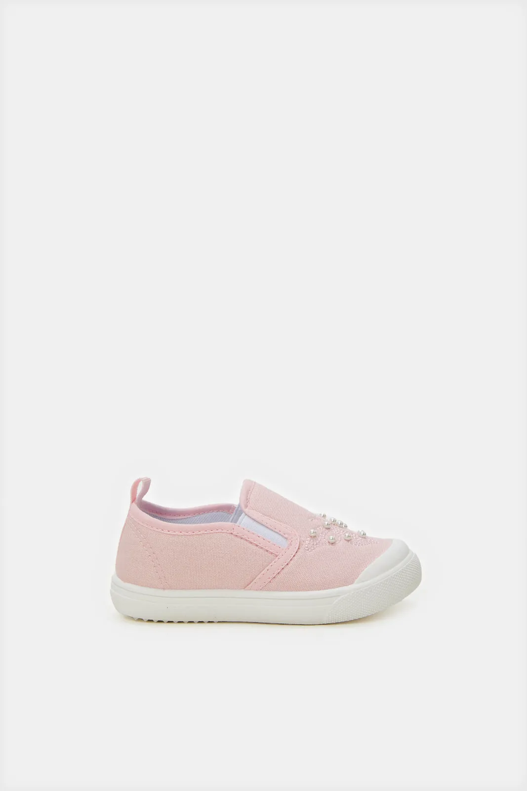 Infant Girls Pink Pearl Slip-On Pump