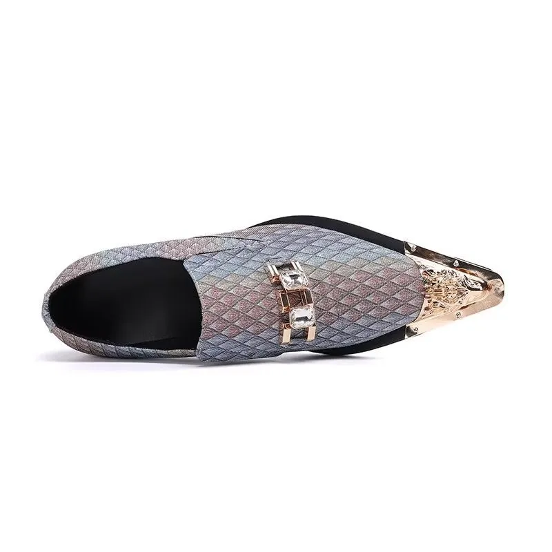 Luxe Exotic-Embossed Leather Slip-on Dress Shoes