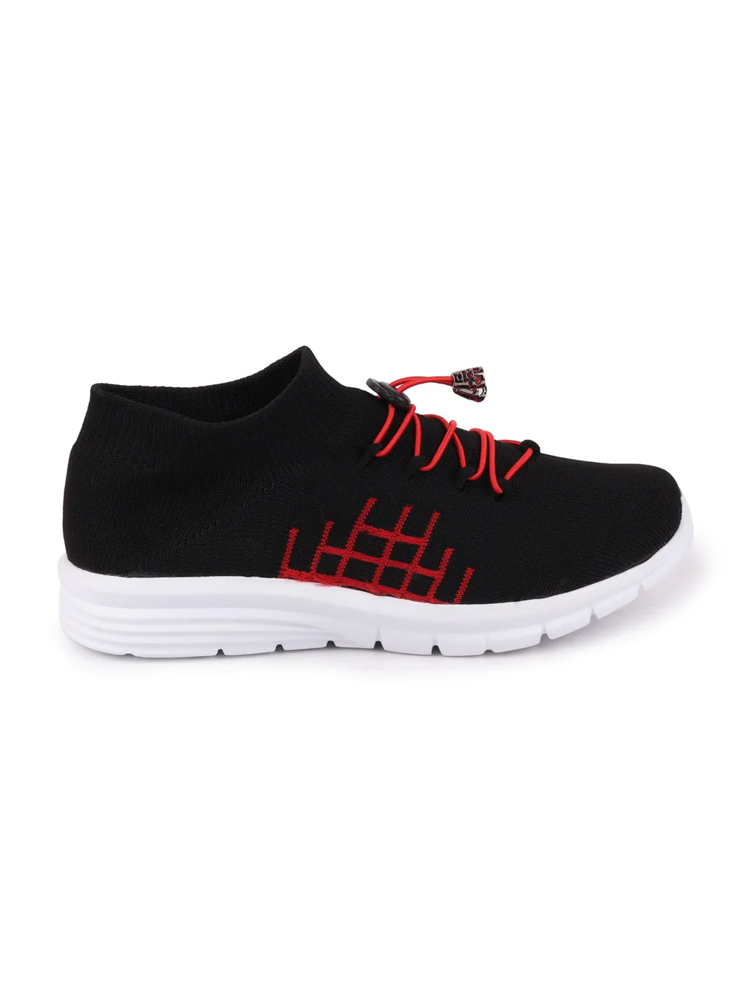 Men Black Sports Lace-Up Walking Shoes