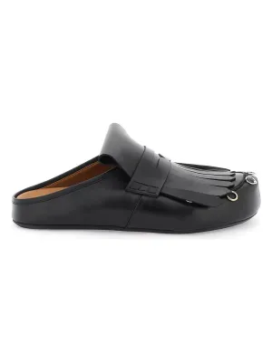 Men's Sabot In Pelle Con Frange E Piercing in Black | Size 41 | SBMR003300P5088