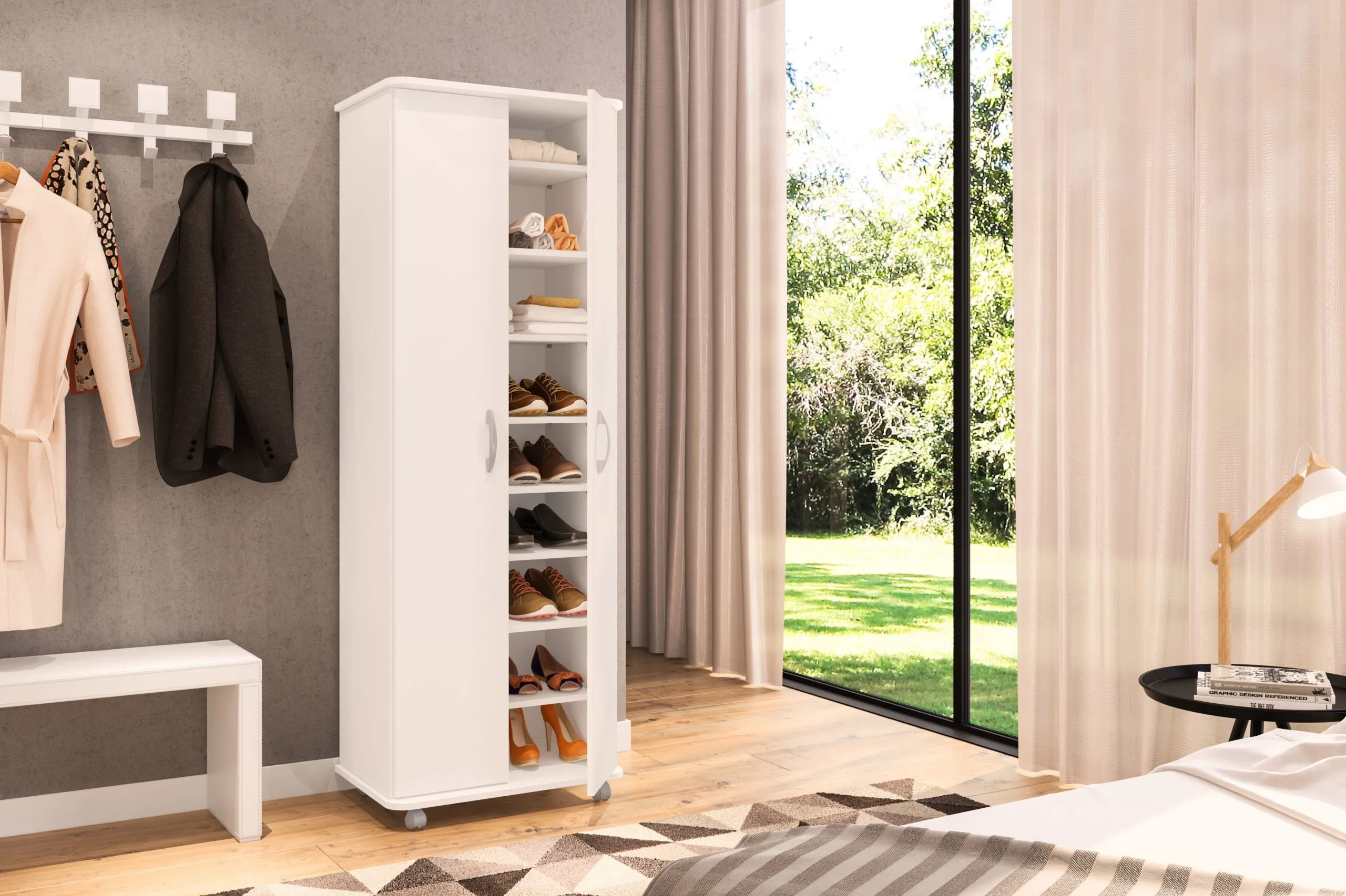 Multi-Functional White Cabinet