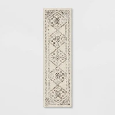 New - 2'x7' Runner Kensington Washable Persian Style Cream Rug Cream - Threshold